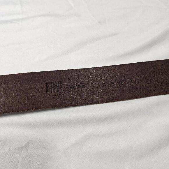 FRYE Women\'s Distressed Leather Belt & Antiqued Buckle Brown Size L main image 4